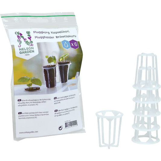 Pluggholder for hydroponisk dyrking, 6 stk.